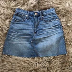 Madewell Raw Hem Denim Skirt